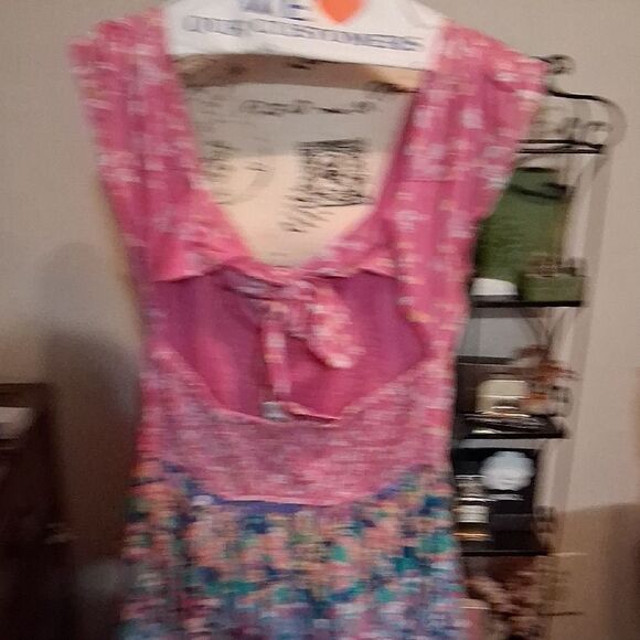 NWT CAROLINE CONSTAS Smocked Floral Pink/multicolor Boho Print Dress S - Picture 9 of 16